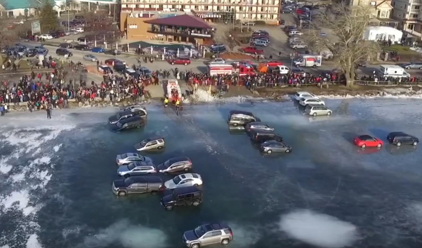 VIDEO: NEPOSLUŠNI VOZAČI – Unatoč zabrani parkirali na jezeru – i propali kroz led