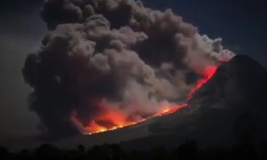 vulkan, erupcija, mount sinabung