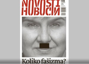 Željka Markić na spornoj naslovnici tjednika Novosti